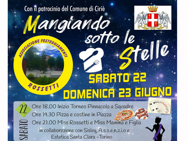 "Mangiando sotto le stelle": festa a Borgo Rossetti