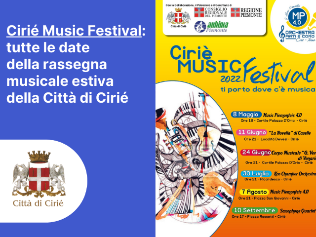 Cirié Music Festival: tutte le date della rassegna musicale 