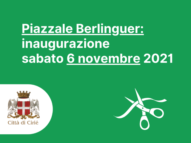 Piazzale Berlinguer: inaugurazione sabato 6 novembre 2021