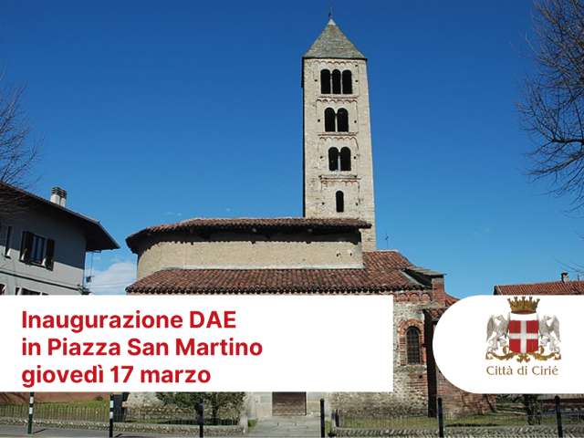 Inaugurazione DAE in Piazza San Martino giovedì 17 marzo