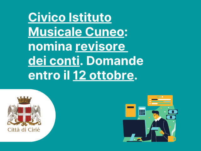 Civico Istituto Musicale Cuneo: nomina revisore dei conti 