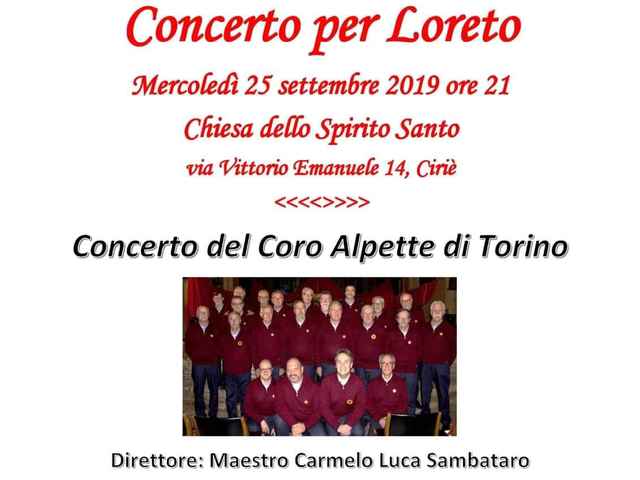 Il Coro Alpette di Torino si esibisce nel "Concerto per Loreto"