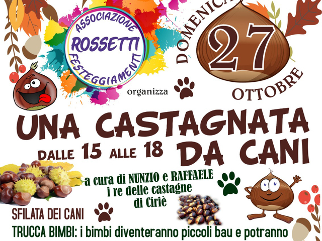 “Una castagnata da cani”: domenica 27 ottobre in Borgo Rossetti