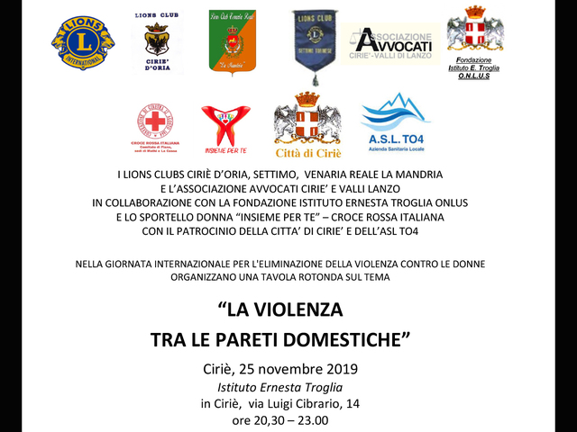 “La violenza tra le mura domestiche”: il 25/11 una tavola rotonda in occasione della Giornata internazionale per l'eliminazione della violenza contro le donne 
