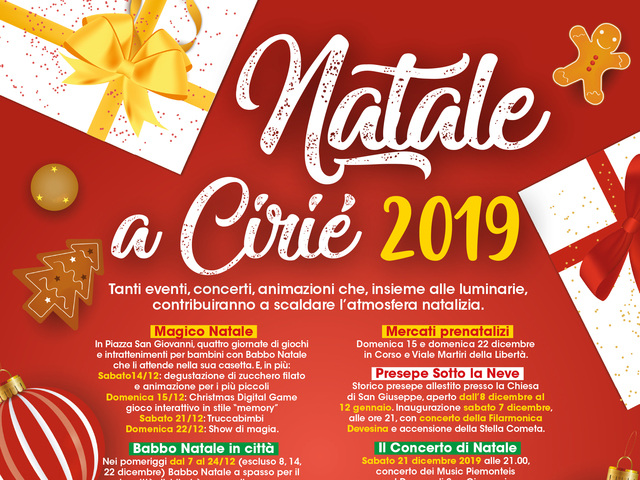 Gli appuntamenti di "Vivi il Natale a Cirié 2019" continuano anche in questo week-end
