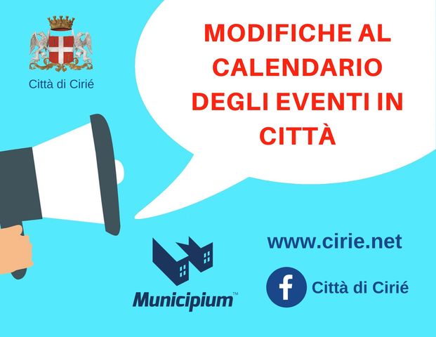 Eventi e manifestazioni in città: modifiche al calendario previsto 