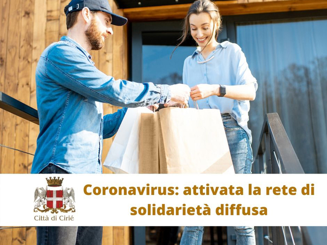 Emergenza coronavirus: attivata la rete di solidarietà diffusa a Cirié e negli altri Comuni dell’Unione 