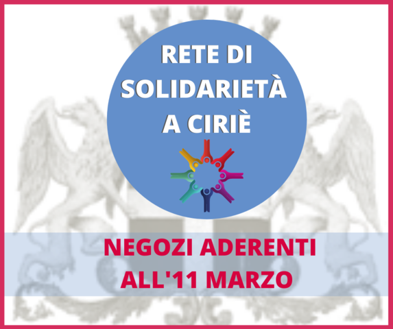 Rete di solidarietà: negozi aderenti all'11 marzo