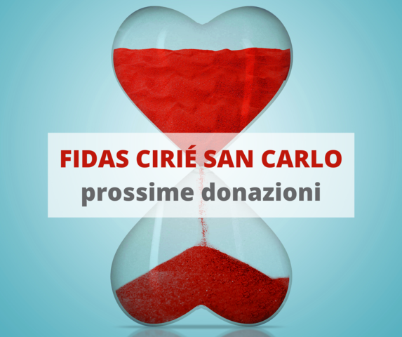 Fidas Cirié San Carlo: prossime donazioni