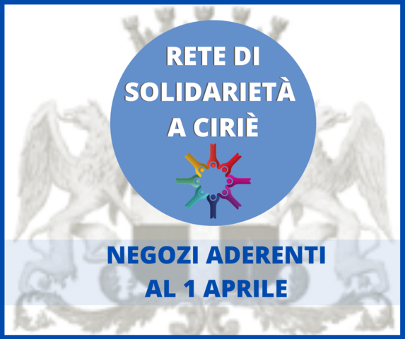 Rete di solidarietà: negozi aderenti al 1 aprile 