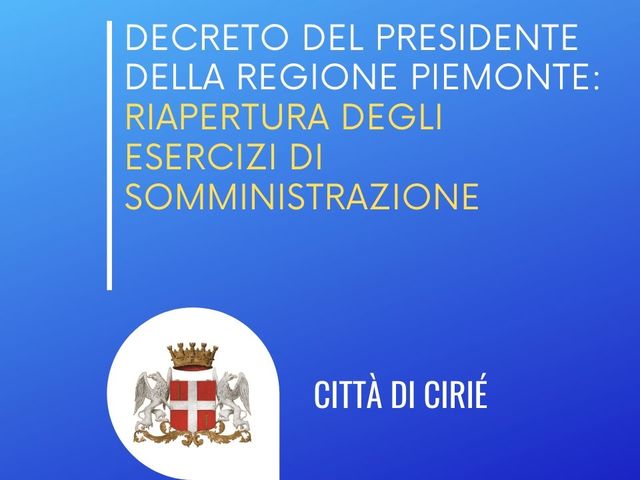 Emergenza COVID-19: nuovo Decreto del Presidente della Regione Piemonte
