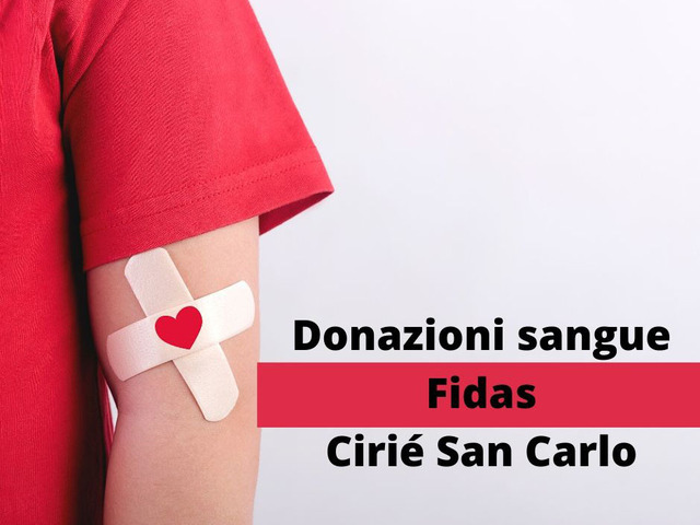 Fidas Cirié San Carlo: donazioni martedì 21 luglio