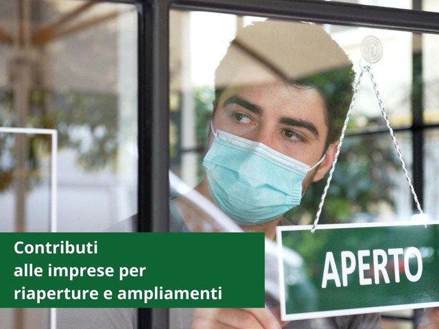 Contributi alle imprese per riaperture e ampliamenti: gli uffici comunali sono a disposizione per la gestione delle domande