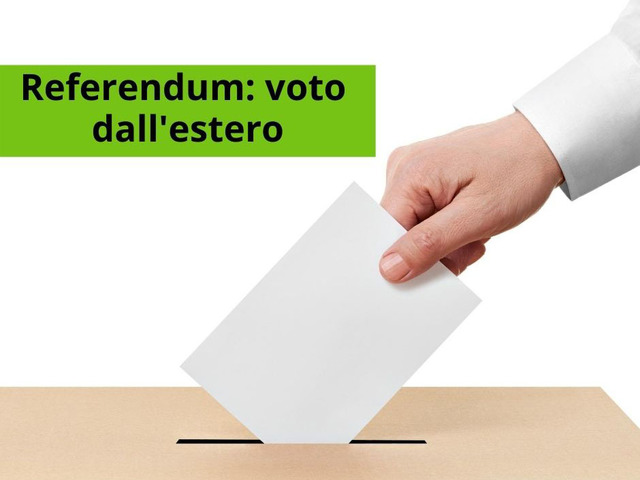 Referendum del 20 e 21 settembre 2020: voto degli elettori all’estero 