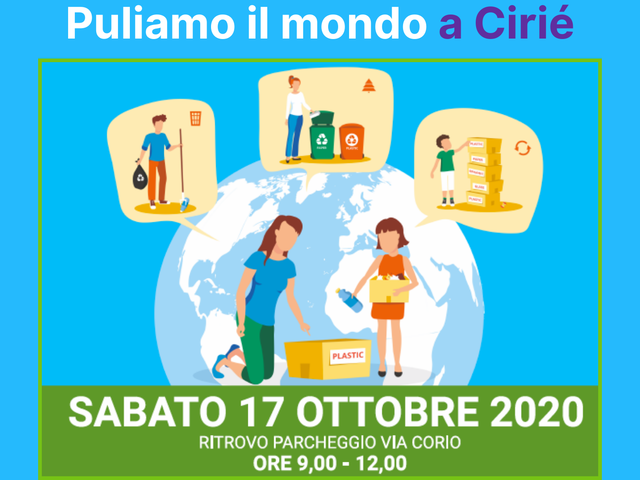 “Puliamo il mondo 2020”: a Cirié, volontari all’opera sabato 17 ottobre