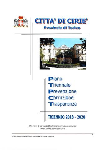 Il PTPCT 2018-2020, approvato dalla Giunta, è in pubblicazione in Amministrazione Trasparente
