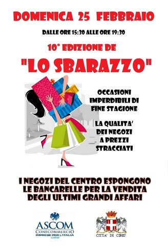 Comunicazione inerente alla manifestazione  "Lo Sbarazzo" prevista per Domenica 25 Febbraio 2018 .
