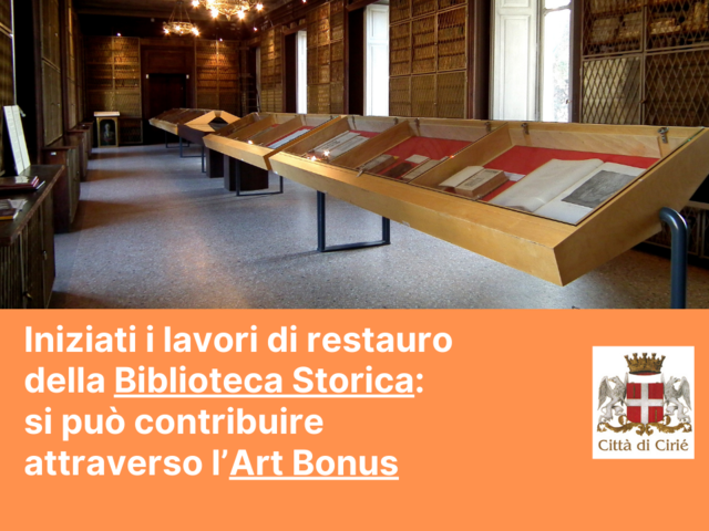 Iniziati i lavori di restauro della Biblioteca Storica: si può contribuire attraverso l’Art Bonus