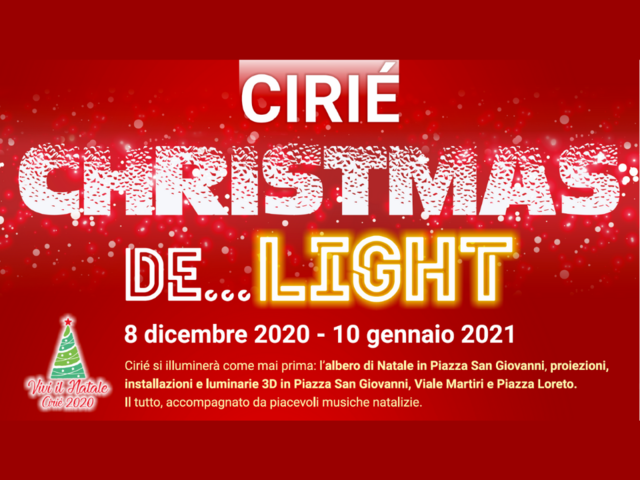 Fino al 10 gennaio, a Cirié luminarie 3D, “selfie” e intrattenimenti
