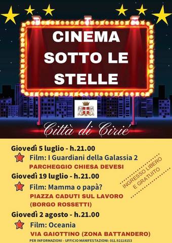 “Cinema sotto le stelle”: giovedì 5 luglio, prima proiezione a Devesi.