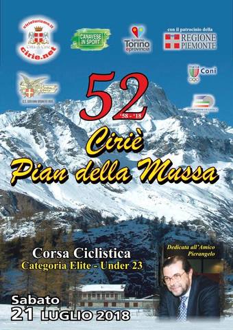 Corsa ciclistica "Cirié-Pian della Mussa": 52° edizione.