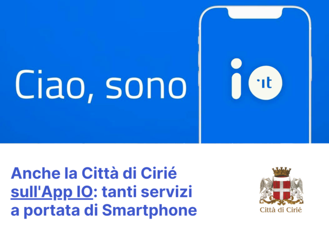 App IO: ora attiva anche per la Città di Cirié