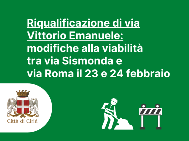 Via Vittorio Emanuele: modifiche viabili tra via Sismonda e via Roma