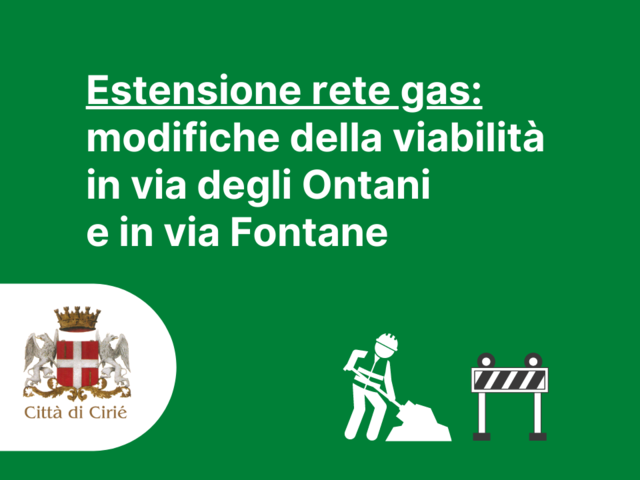Modifica viabilità in via degli Ontani e in via Fontane per estensione rete gas