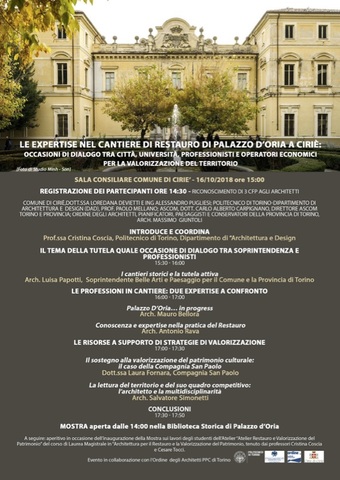 Martedì 16 ottobre: a Palazzo D'Oria, convegno e mostra "Le expertise nel cantiere di restauro di Palazzo D'Oria"