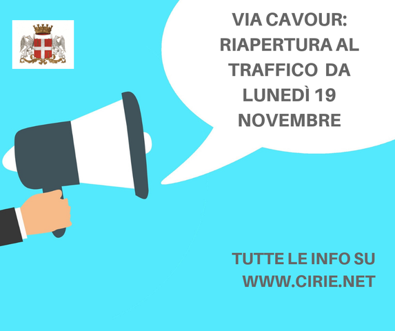 Via Cavour: riapertura al traffico da lunedì 19 novembre