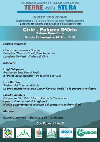 Terre della Stura: convegno a Palazzo D'Oria il 24 novembre