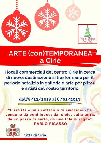 Arte (con)Temporanea: nel centro storico di Cirié fino al 6 gennaio 2019