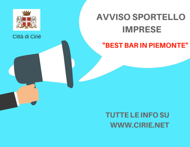 Avviso Sportello Imprese – Nuovo fac simile di domanda per l’inserimento nell’elenco regionale “Best Bar in Piemonte”