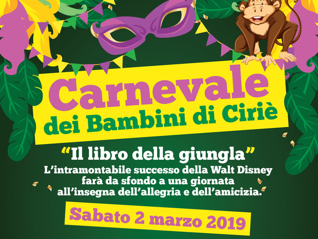 Il Carnevale dei Bambini torna a Cirié sabato 2 marzo