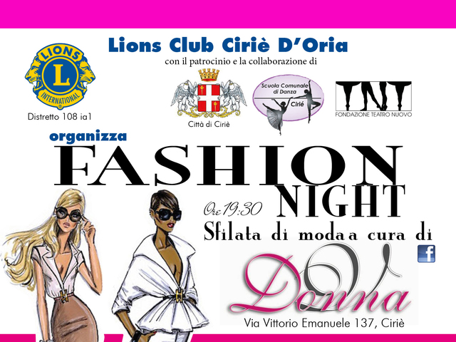 “Fashion Night” con i Lions Club Cirié D’Oria