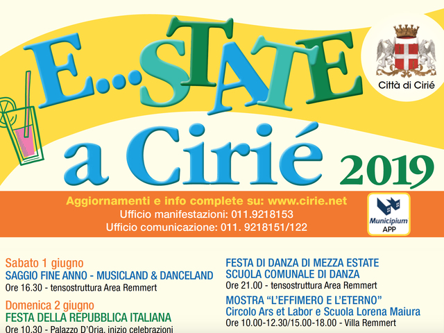 Estate 2019: tutti gli eventi a Cirié